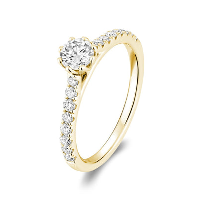 Solitaire Petal Diamond Engagement Ring