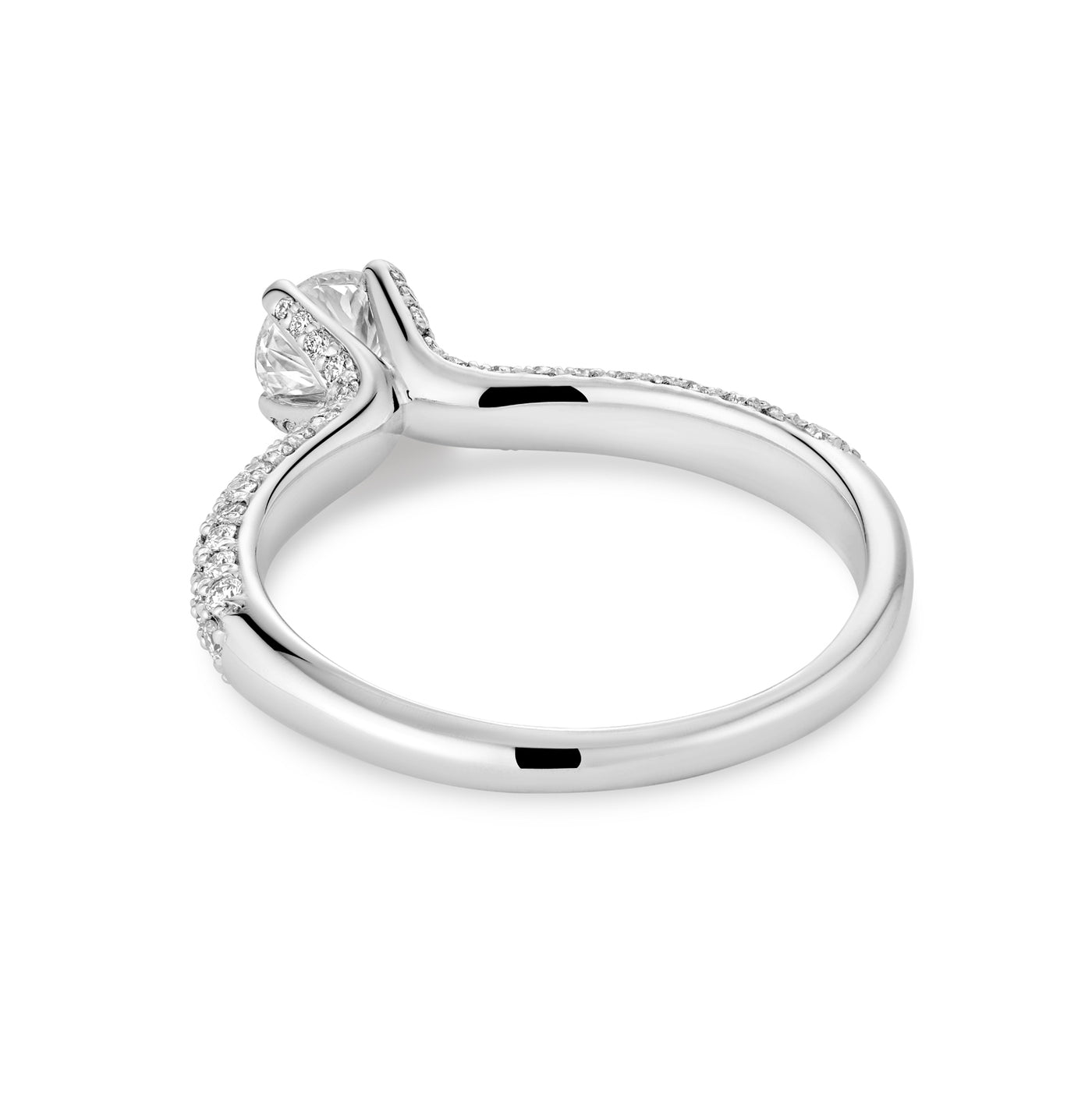Solitaire Pave Diamond Engagement Ring