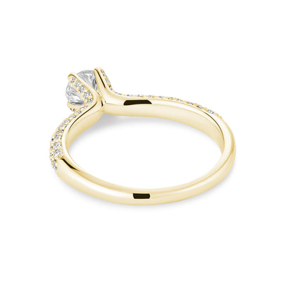 Solitaire Pave Diamond Engagement Ring