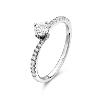 Solitaire Twist Diamond Engagement Ring