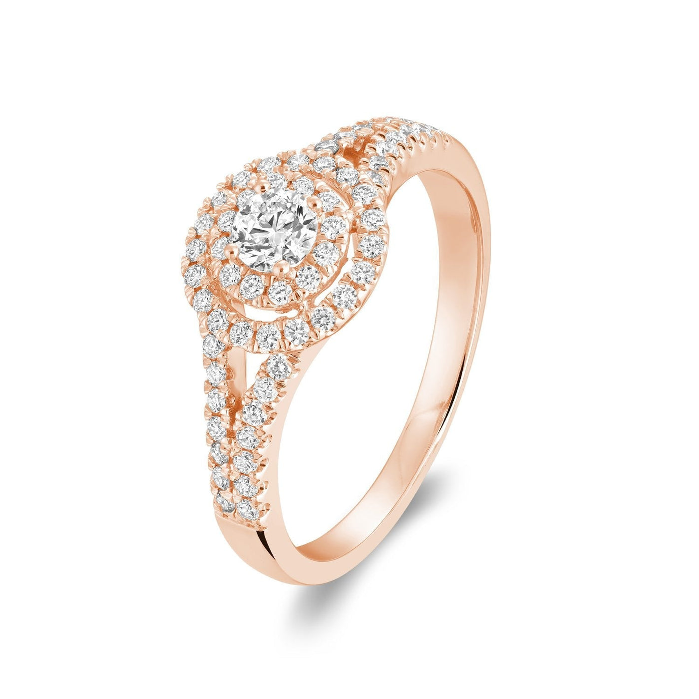 Double Halo Diamond Engagement Ring