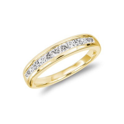 Semi Eternity Princess Channel Diamond Ring