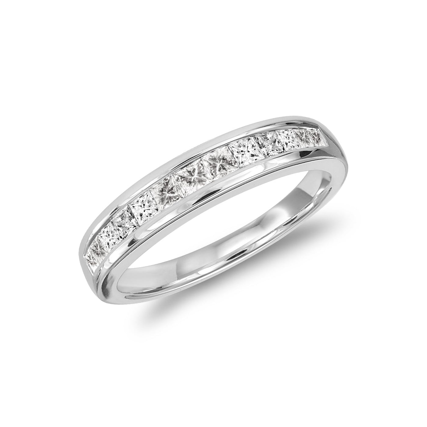 Semi Eternity Princess Channel Diamond Ring