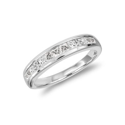 Semi Eternity Princess Channel Diamond Ring