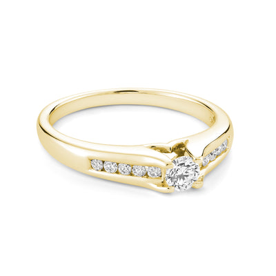 Solitaire Channel Set Diamond Engagement Ring