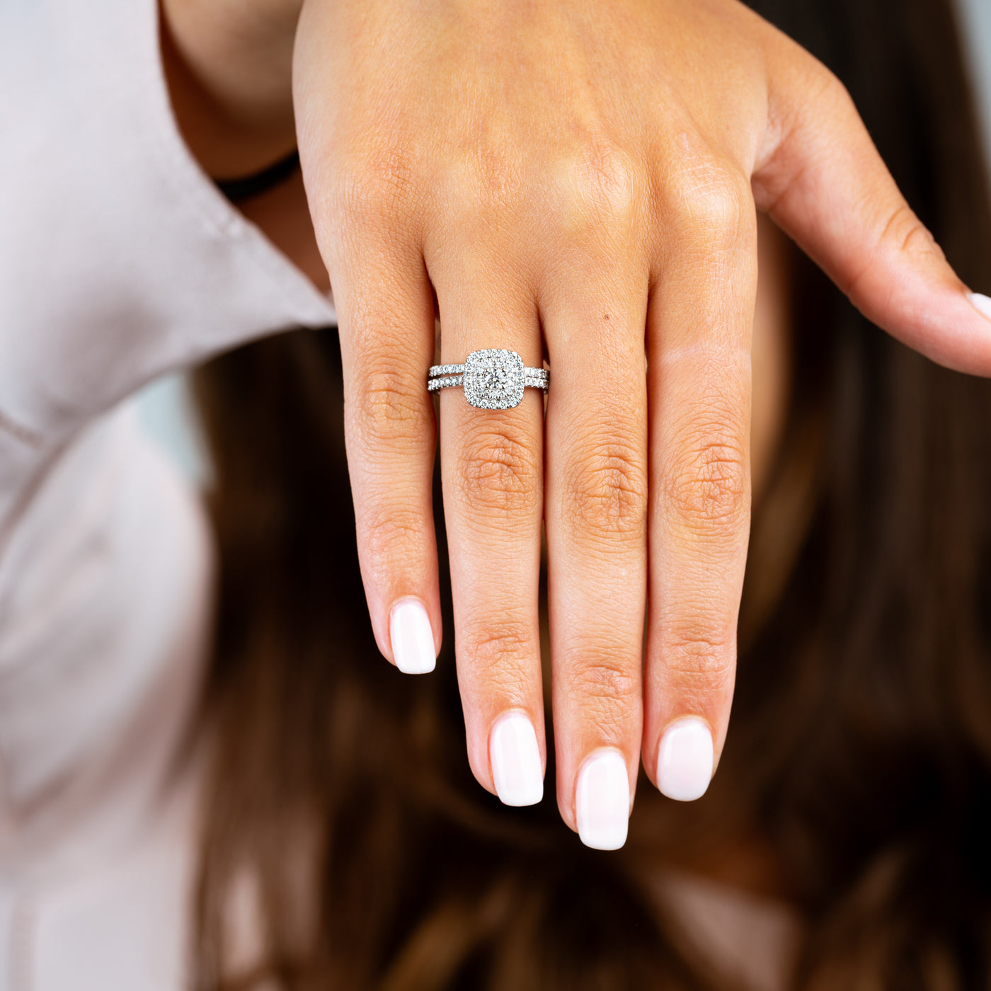 Cushion Double Halo Diamond Engagement Ring